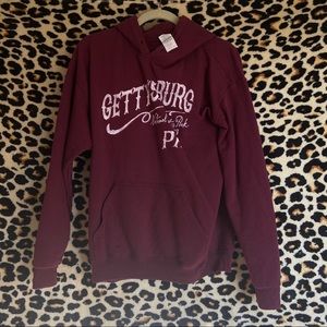 Vintage Looking Maroon Gettysburg Hoodie